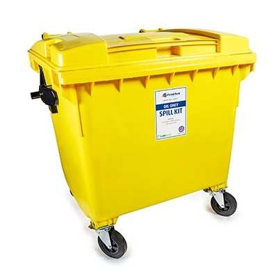 1000 Ltr Oil Only Spill Kit - 4 Wheeled Bin